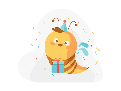 Festive Bee bee beekeeper character cute festive gift holidays illustration yellow
