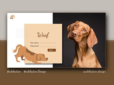 D for Dog alok alokation alokationdesign alphabetdesign concept dog login page login screen ui uidesign user interface ux uxdesign web