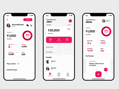 Social Coach UI Design app branding design flat minimal ui ux