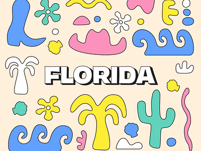Florida Launch cactus cowboy florida illustration palm tree rideshare texas