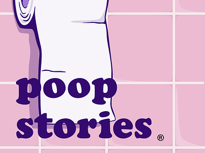 Poop Stories Podcast cooper lettering pink podcast podcast art poop toilet toilet paper