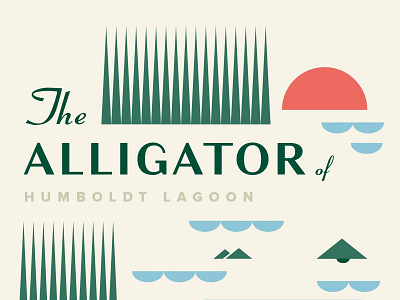 Humboldt Park Gator alligator art deco gator illustration lagoon retro vintage