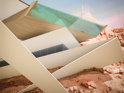 Kanye west Concept house 3d architecture archviz blender concept desert design future interior minimalistic modern