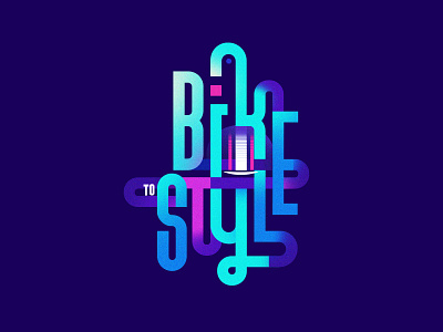 Bike To Style 80s style art direction graphic design lockup neon light
