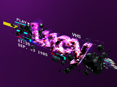 Lucy 80s art direction cyberpunk glitch graphic design typography