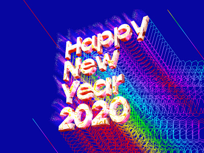 HNY 2020 graphic design happy new year typography