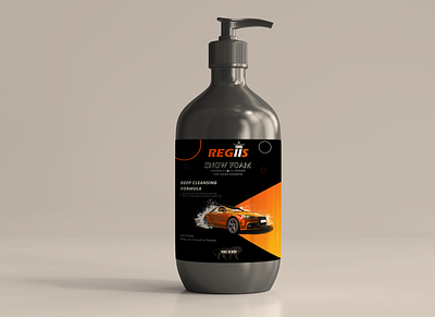 Car Wash Liquid Label Design for REGIIS brandcreation brandidentity branding design graphic design logo mockup