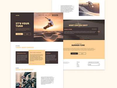 Landing page for skateboard school