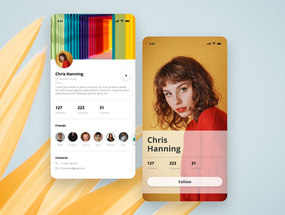 User profile for a social media design figma form ui graphic design ui ux