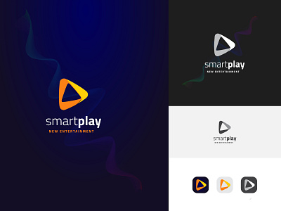 Abstract Modern Media Player Logo and APP Icon branding graphic design media movie multimedia music play player