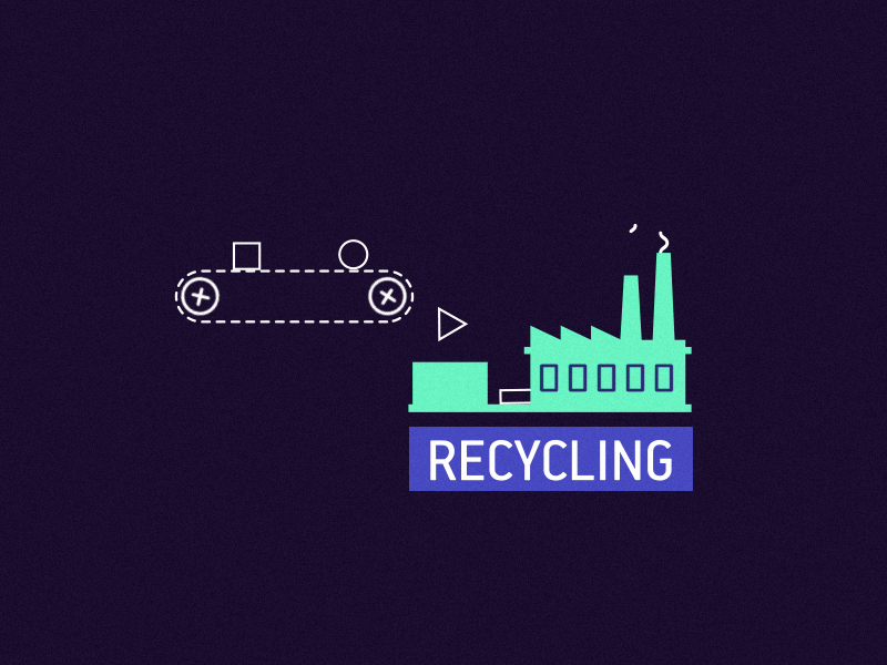 Recycling waste animation illustration motion graphics recycling
