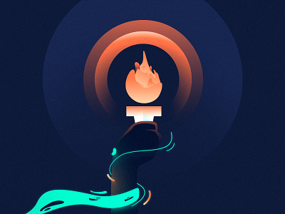 Lead the way animation design fire graphics illustration lead minimal soft styleframe torch