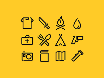 Survival icons pack berlin bulgaria clean design extreme icon icon design icons line minimal pack simple sofia survival survive tools