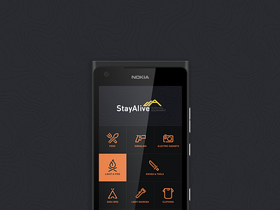 StayAlive app screen app berlin clean extreme icon icons line minimal mobile simple survival survive tools windows phone