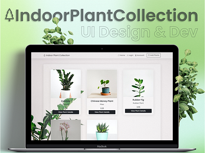 Indoor Plant Collection | Glass Effect Web UI Design by Rajith Thiwanka ...