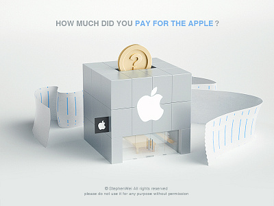 Apple Bill apple bill c4d iphone mac money store