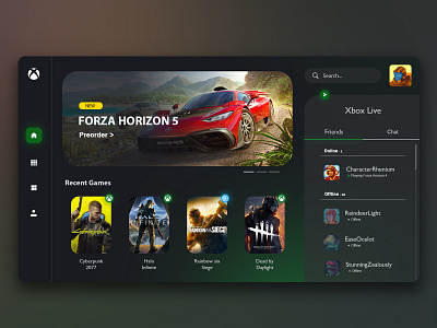 Xbox App redesign app design graphic design ui ux web web design xbox
