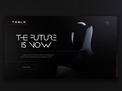Tesla robots website - redesign black design graphic design red robot robots tesla ui ux web web design website