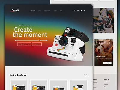 over At adskille Lykkelig Polaroid website redesign by Luca Deguin on Dribbble