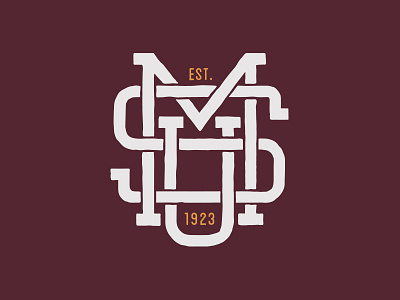 SMU Monogram design logo monogram