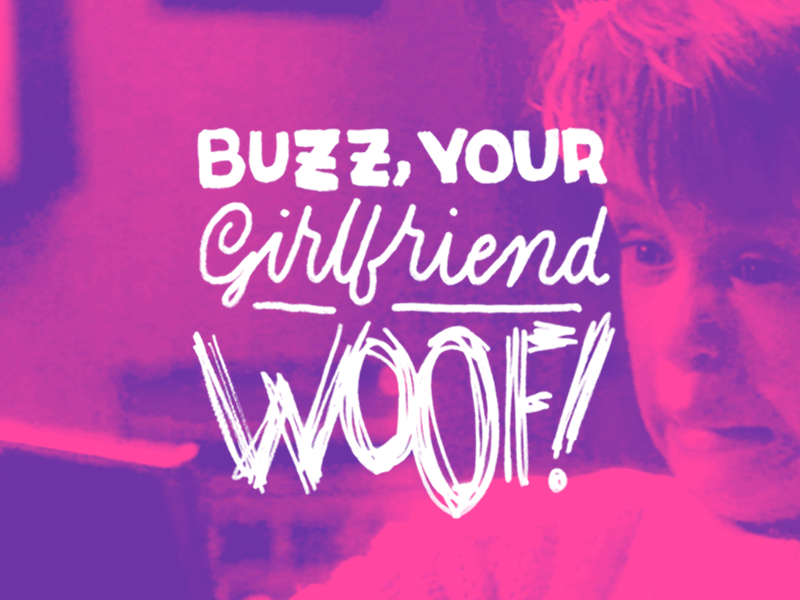 WOOF! animation gif graphic design hand lettering movie quote typography