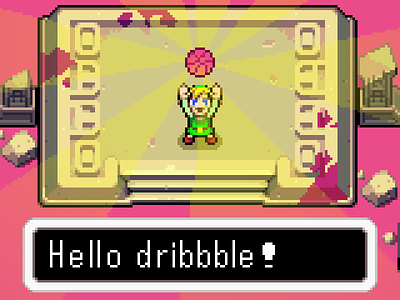 Hello Dribbble! 16 bit first shot link pixel art the legend of zelda zelda