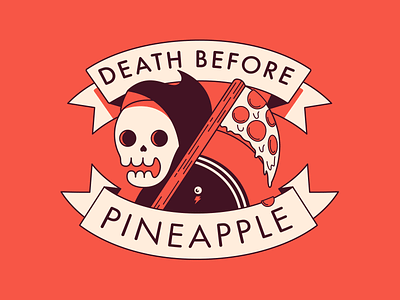 Death Before Pineapple 3 colors ananas death pineapple pizza reaper skeleton skull sticker stikers timmy