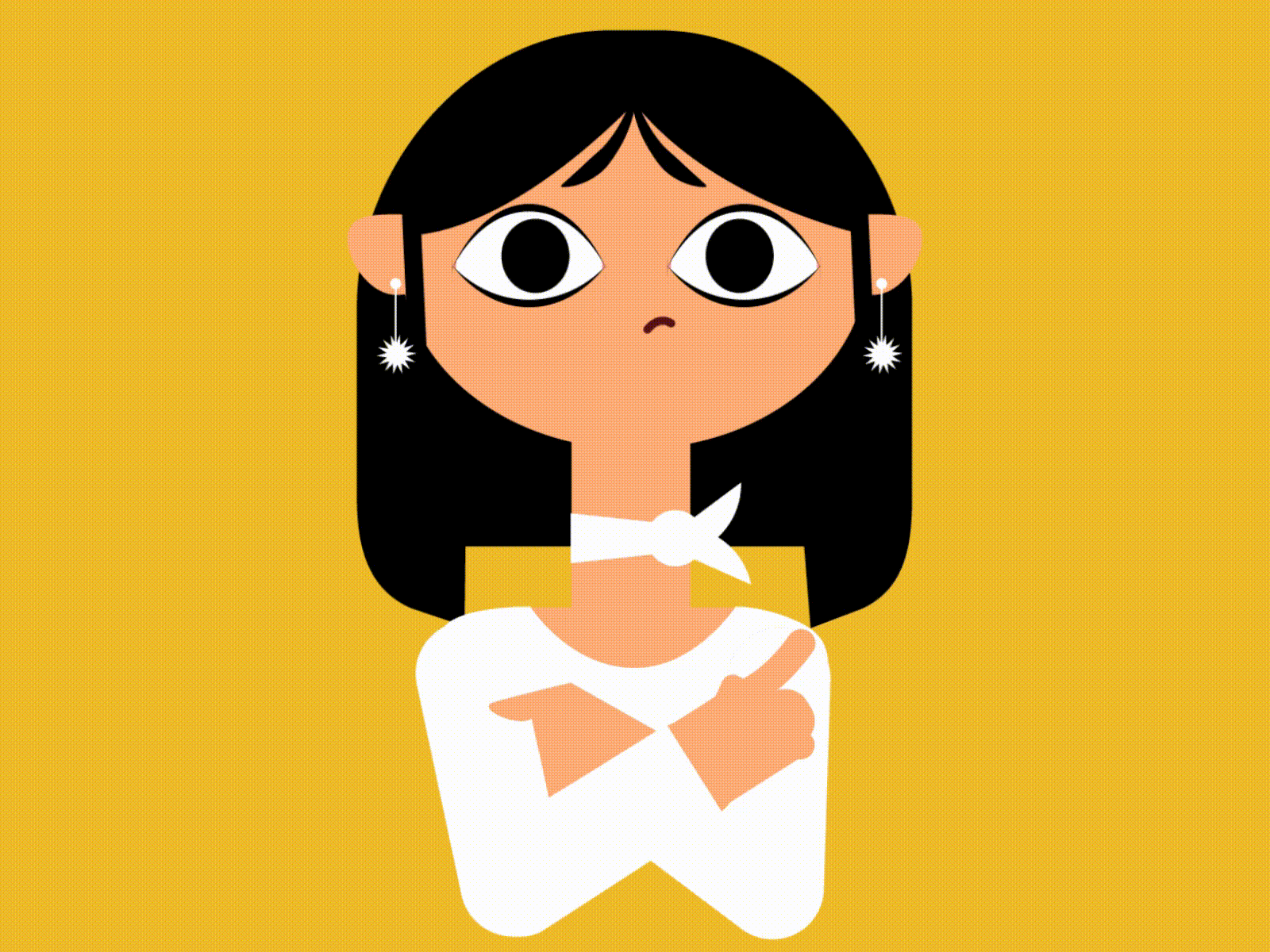 I'm Watching You aftereffects animation character animation design drawing gif girl illustration illustrator motiongraphics vector