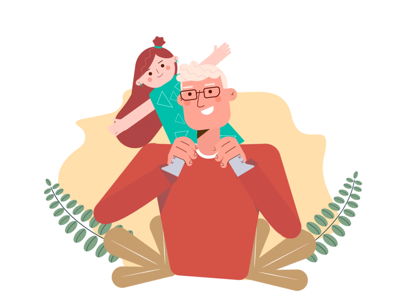 Grandpa aftereffects animation character animation drawing gif illustration illustrator motiongraphics vector vectorart