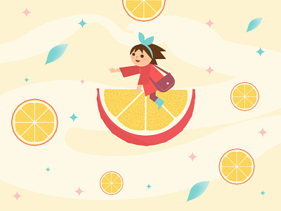 Mint Lemonade aftereffects design drawing girl illustration illustrator inktober lemon mint motiongraphics sour vector