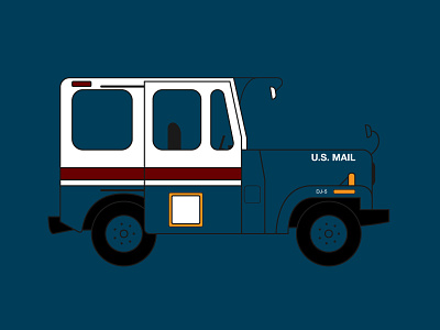 DJ-5 Mail Jeep antique car illustration jeep mail mail truck truck vector vehicle