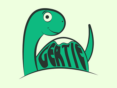 Gertie the Dinosaur design dinosaur illustration typography vector