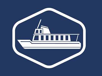 Motor Launch Ship boat design illustration nautical patch ship vector