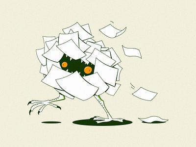 Paper monster 2d art character character design fears halloween illustration monster paper paperwork scary vector art