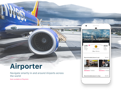 Airporter App Design airports android app flight navigation travel trips ui ux vacations visit