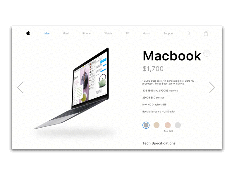 Apple showcase page concept