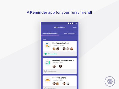 Reminder App for Pets alarm app calendar cat clock dog fur pet parenting pets reminder