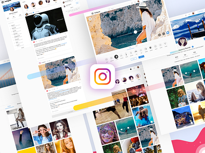 Instagram Web Concept animation design desktop instagram interaction page photo sketch social ui website