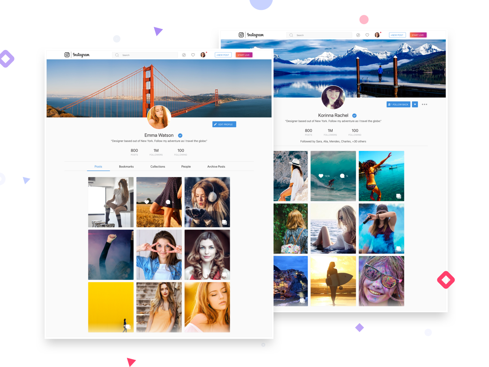 Instagram Web Profiles by Akash Yadav on Dribbble