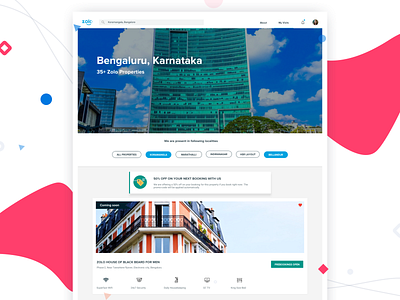 City Page Design for Real Estate airbnb card city clean home house properties realestate resident sketch tenant travel ux website