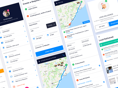 Freight App app freight goods journey map route sketch transport travel vehicle