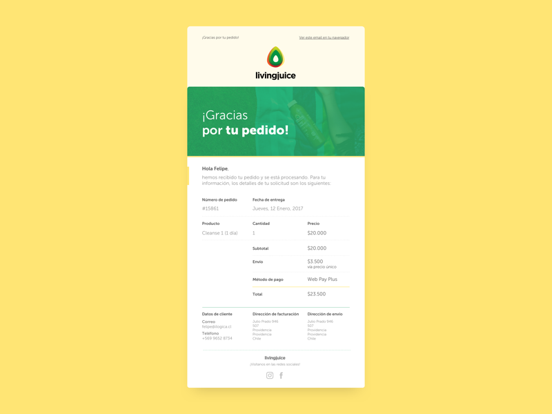 Livingjuice Mailing outlook nature green juice email newsletter invoice mail. mailing