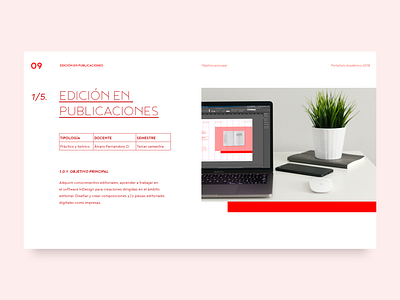 Main objective of the subject cards chile chilean clean columns design editorial geometric indesign leyout minimalism red square table