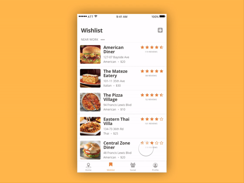 Restaurant App Scroll