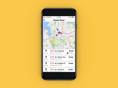 Bus Tracker App alerts app design app designer application application design bus bus app bus stop design interface interface design map ui maps mobile product design sketch transportation transportation design ui ui design