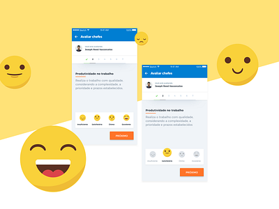 Feedback app - Question app ask emoticon question rating smile ui ux