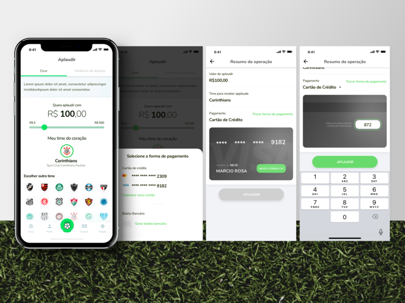 App Applaude - donation payment app bank card credit design donation mobile money payment startup ui ux