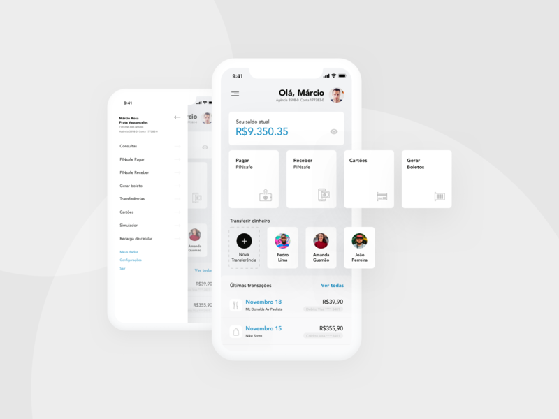 App bank - Home app design financial fintech mobile money payment product startup ui ux
