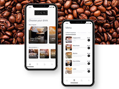 Proposal Coffee Ordering app - Home/Menu