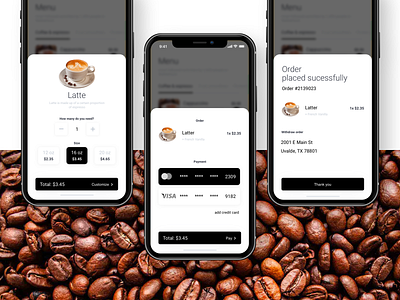 Proposal Coffee Ordering app - Order app coffee design mobile order ordering pay payment product startup ui ux